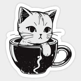 Coffe cup kitten Sticker